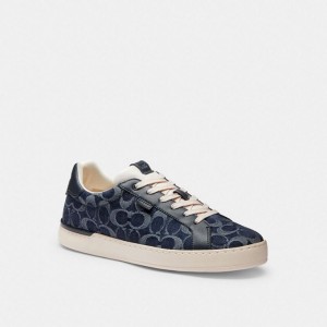 Coach Lowline Low Top Sneaker In Signature Denim Blau | COH866818