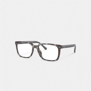 Coach Magnetic Clip On Square Sunglasses Grau Blau | COH866389