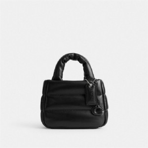 Coach Mini Pillow Tote Bag Silber Schwarz | COH865067