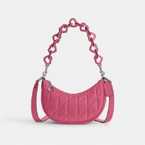 Coach Mira Shoulder Bag With Pillow Quilting And Heart Strap Silber | COH865302