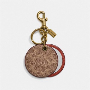 Coach Mirror Bag Charm In Signature Canvas Braun Rot | COH866450