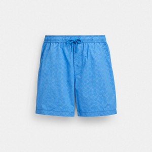Coach Monochrome Shorts In Recycled Nylon Blau | COH866945