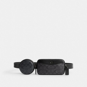 Coach Multi Pouch Belt Bag In Signature Canvas Grau | COH866682