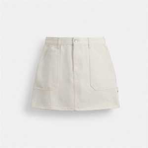 Coach Painter Skirt In Organic Cotton Weiß | COH866047