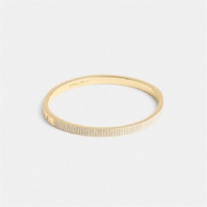 Coach Pavé Hinged Bangle Gold | COH866072
