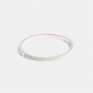 Coach Pavé Hinged Bangle Silber | COH866156