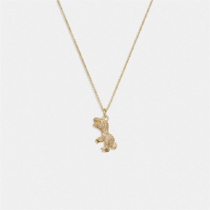 Coach Pavé Rexy Necklace Gold | COH866172