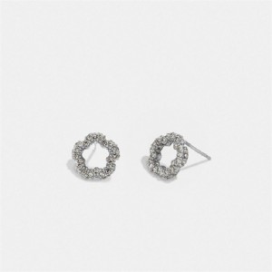 Coach Pavé Tea Rose Stud Earrings Silber | COH866127
