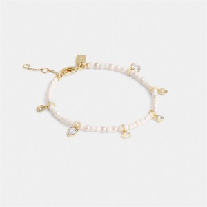 Coach Pearl Charm Bracelet Gold | COH866206