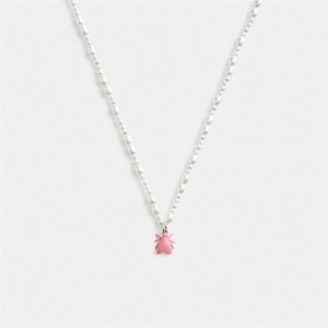 Coach Pearl Fly Pendant Necklace Silber Mehrfarbig | COH866125