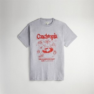 Coach Relaxed T Shirt: Flower Pot Grau Mehrfarbig | COH865969