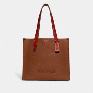 Coach Relay Tote Bag 34 Braun | COH866529