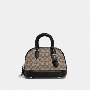 Coach Revel Bag 24 In Signature Textile Jacquard Silber Schwarz | COH865144