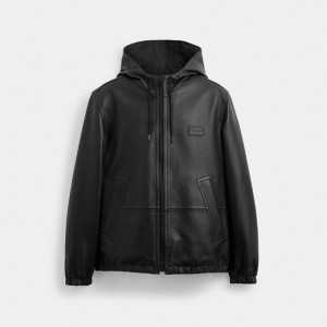 Coach Reversible Leather Jacket In Recycled Polyester Schwarz | COH866874