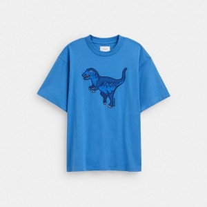 Coach Rexy T Shirt In Organic Cotton Blau | COH866906