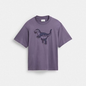Coach Rexy T Shirt In Organic Cotton Lila | COH866919