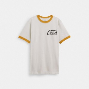 Coach Ringer T Shirt Grau | COH866926