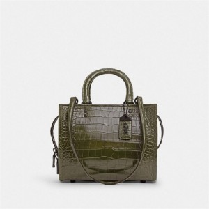 Coach Rogue Bag 25 In Alligator Blau Grau Olivgrün | COH865179