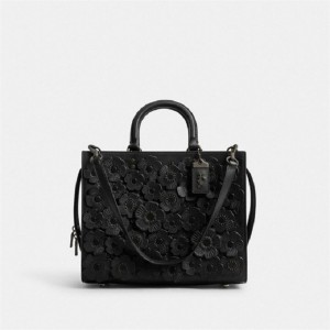Coach Rogue Bag With Tea Rose Schwarz Schwarz | COH865166