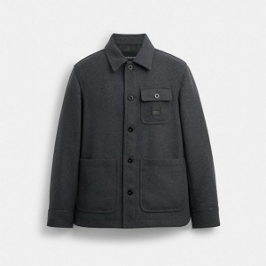 Coach Shirt Jacket Grau | COH866861