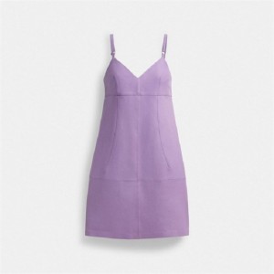 Coach Short Leather Dress Lila | COH866061