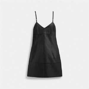 Coach Short Leather Dress Schwarz | COH866053