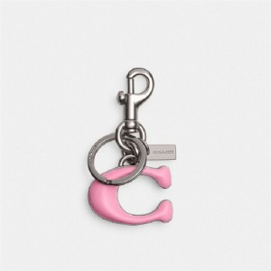 Coach Signature Bag Charm Silber Rosa | COH866428