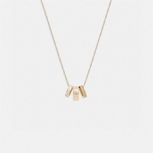 Coach Signature Enamel Necklace Gold | COH866088