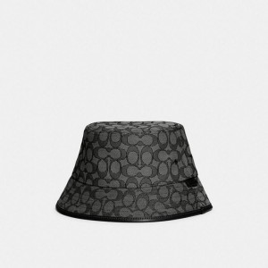 Coach Signature Jacquard Bucket Hat Grau | COH867041