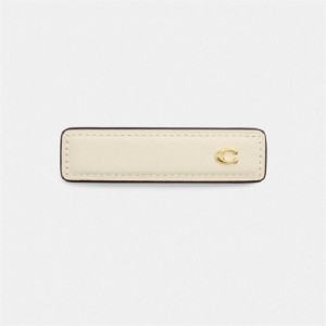 Coach Signature Leather Barrette Weiß | COH866146