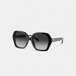 Coach Signature Ombré Geometric Square Sunglasses Grau | COH866348