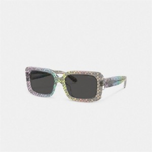 Coach Signature Oversized Rectangle Sunglasses Mehrfarbig | COH866358
