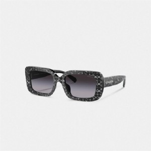 Coach Signature Oversized Rectangle Sunglasses Silber | COH866392