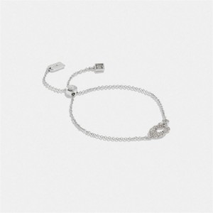 Coach Signature Pavé Slider Bracelet Silber | COH866178