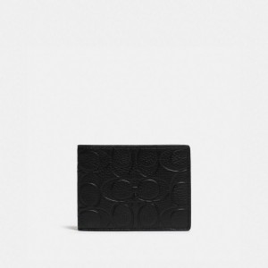 Coach Slim Billfold Wallet In Signature Leather Schwarz | COH866710
