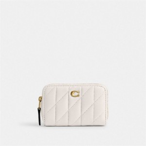 Coach Small Zip Around Card Case With Pillow Quilting Weiß | COH865586
