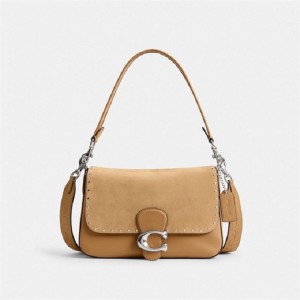 Coach Soft Tabby Shoulder Bag With Rivets And Tooling Silber | COH864955