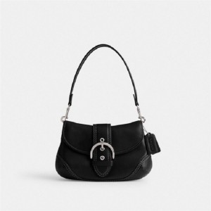 Coach Soho Bag In Regenerative Leather Silber Schwarz | COH864969