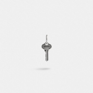 Coach Sterling Silver Key Single Huggie Earring Silber | COH867028