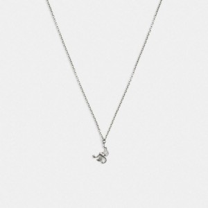Coach Sterling Silver Scorpion Pendant Necklace Silber | COH867015