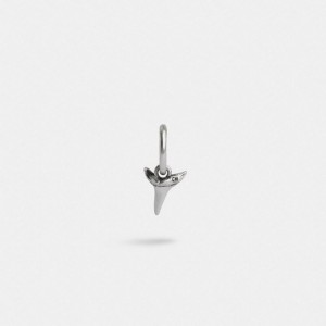 Coach Sterling Silver Shark Tooth Single Huggie Earring Silber | COH867027