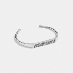 Coach Sterling Silver Signature Id Cuff Silber | COH867018
