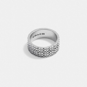 Coach Sterling Silver Signature Ring Silber | COH867030