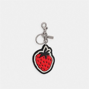 Coach Strawberry Bag Charm Silber Schwarz | COH866477