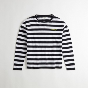 Coach Striped Long Sleeve T Shirt In 97% Recycled Cotton Schwarz | COH866910