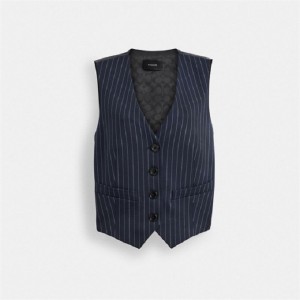 Coach Suit Vest Navy Weiß | COH865980