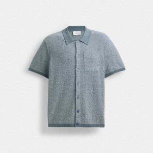 Coach Sweater Polo Blau | COH866902