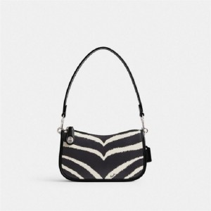 Coach Swinger Bag 20 With Zebra Print Silber | COH864934