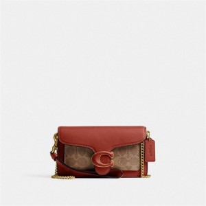 Coach Tabby Crossbody Wristlet In Signature Canvas Braun Rot | COH865639