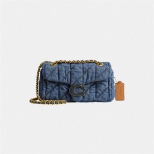Coach Tabby Shoulder Bag 20 With Quilting Blau Indigo | COH864879